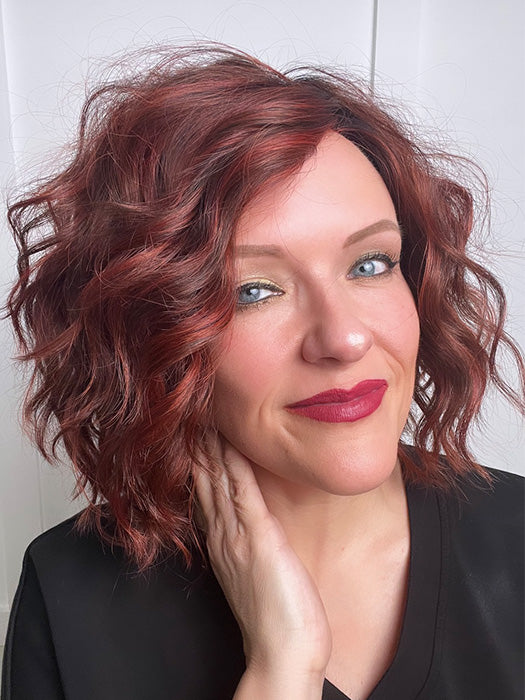 Marcie Mertz @wig.obsessed wearing BEAMING BEAUTY by GABOR in color GF132SS SANGRIA