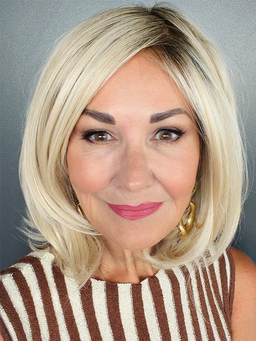Ellen @aging.with.ellen is wearing BETTER HALF by TRESSALLURE in shade 613/1001/R18 | Vanilla Blonde Platinum White Blend Rooted Ash