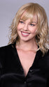 Model is wearing BIRMINGHAM in color BUTTER CREAM BLONDE | Golden Blonde with light blonde highlights