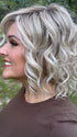 Marcie Mertz @wig.obsessed wearing ECLAT by ELLEN WILLE in color PEARL-BLONDE-ROOTED 101.16.1001 | Pearl Platinum, Dark Ash Blonde, and Medium Honey Blonde mix