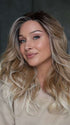 Heather @cjswigs wearing GLAM WAVEZ by RENE OF PARIS in color MELTED MARSHMALLOW | Subtly Warm Dark Sandy Blonde Blend with Medium Brown Roots and Light Ash Blonde Tips and Highlights