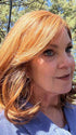 Susan @an_affair_with_hair wearing CURVE APPEAL by RAQUEL WELCH in color RL30/27 RUSTY AUBURN | Medium Auburn Evenly Blended with Strawberry Blonde
