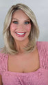 Kim @letstalkwithkim wearing OWN THE ROOM by GABOR in color GF19-23SS BISCUIT | Light Ash Blonde Evenly Blended with Cool Platinum Blonde with Dark Roots