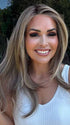 Crystal @crystallhoneycutt is wearing LAUREN by BELLETRESS in color SUNKISSED ALMOND R | A blend of Medium and Light Brown with Light Gold Blonde Highlights and a hint of Cooler Blonde, rooted with Medium and Light Brown