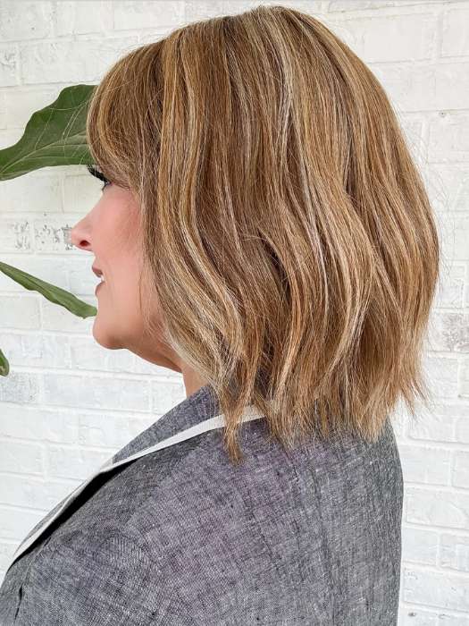 Marcie Mertz @wig.obsessed wearing HOLLIE by JON RENAU in color 14/26S10 SHADED PRALINES N' CREAM | Light Gold Blonde & Medium Red-Gold Blonde Blend, Shaded with Light Brown