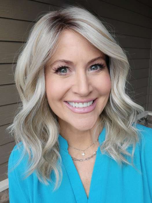 Natalie Gray @vanish.into.thin.hair wearing POLO by BELLE TRESS in color BUTTERBEER R | Dark Brown Base and Root that transitions smoothly into a buttery blonde, infused with creamy honey and toffee tones