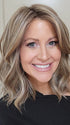 Natalie Gray @vanish.into.thin.hair wearing BRADSHAW by BELLE TRESS in color BROWN SUGAR BLONDE-R | A warm, dimensional blend of medium brown and golden blonde highlights with natural-looking darker roots for depth and a sun-kissed finish.
