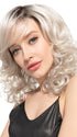 BREEZE by TressAllure in SNOW-GREY-R | White Grey and Light Grey Blend with Medium Brown Roots