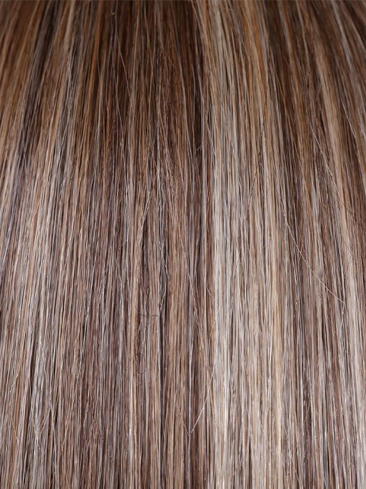 BROWN SUGAR COOKIE R | The roots are a Rich Brown Tone that seamlessly transitions into a Warm, Golden-Brown base. Delicate highlights in honey and toffee tones add dimension