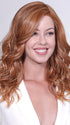 Model is wearing CAPRI by BELLETRESS in color SIENNA SPICE | A true light strawberry blonde/red with lowlight and highlights