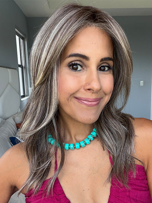 Lorena @faux.hurr.lifee wearing CAMBRIDGE by BELLE TRESS in color BUTTERED TOAST R | A mix of Blonde and Brown tones