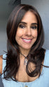 Lorena @faux.hurr.lifee wearing CELESTE by JON RENAU in color FS4/33/30A MIDNIGHT COCOA | Dark Brown, Medium Red, Medium Natural Red Blonde/Brown Blend with Medium Natural Red Blonde/Brown Blend Bold Highlights
