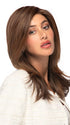 Model is wearing CHARMING by TressAllure in color 829 | Medium Brown with Red highlights