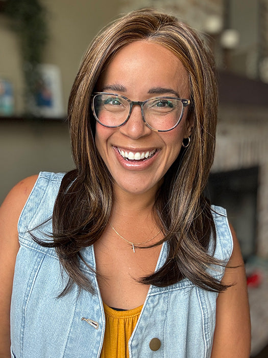 Brea @getwiggywithbrea wearing CHARMING by TRESSALLURE in color 829 | Medium Brown with Red highlights