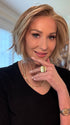 Eileen @crazywiglady is wearing CLOVER by ESTETICA in color RH1488 | Dark Blonde with Lightest Blonde Highlights