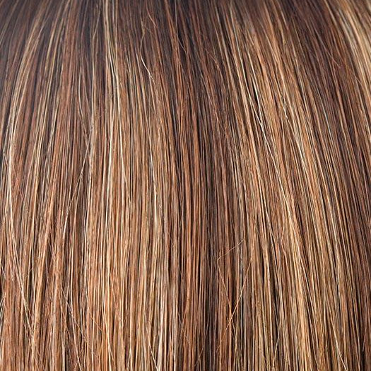 AUBURN-SUGAR-R | Rooted Dark Auburn with Medium Auburn Base with Dark Strawberry Blonde Highlights