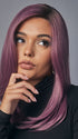 COSMO SLEEK by Rene of Paris in MAUVE BERRY | Smoky Fused Pale Violet Base with Medium Brown Roots
