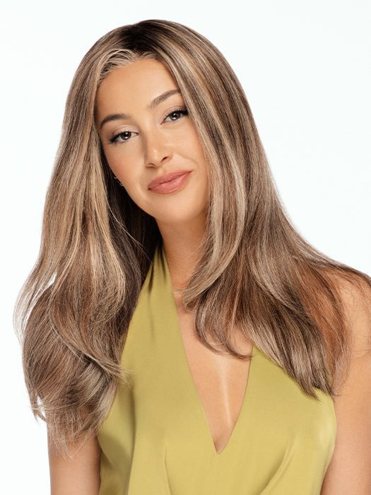 DYNAMIC by TressAllure in SS17/23/R8 | Pale Auburn Beige Blonde Blend Rooted Medium Brown 