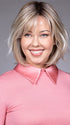 Model is wearing EMILIA by BELLETRESS in color BUTTERBEER R | Dark Brown Base and Root that transitions smoothly into a buttery blonde, infused with creamy honey and toffee tones