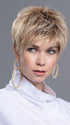 A short pixie that offers longer lengths in the top and crown area for versatile styling