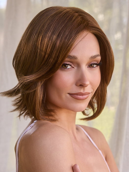 FARREN by AMORE in color BROWN-TOPAZ | Medium brown and light honey brown are carefully blended to create this warm-toned brunette shade. 