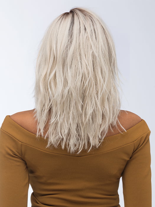 FENIX by ESTETICA in color SILVERSUN/RT8 | Iced Blonde Dusted with Soft Sand and Golden Brown Roots