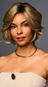 Model is wearing TREND ALERT LUXURY in color GF11-25 SS HONEY PECAN | Chestnut Brown base blends into multi-dimensional tones of Brown and Golden Blonde