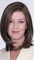 This shoulder-length wig has a monofilament part