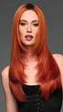 Model is wearing SS31 ROOTED FLAME | Rich Red with orange highlights throughout