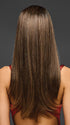 Model is wearing R829S GLAZED HAZELNUT | Medium Brown with Ginger Highlights