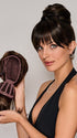 TRENDY FRINGE & BUN by Hairdo in SS4/10 ICED JAVA | Off Black shaded with Dark Brown