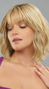 The lace front and low permatease give this mid-length wig its natural appearance