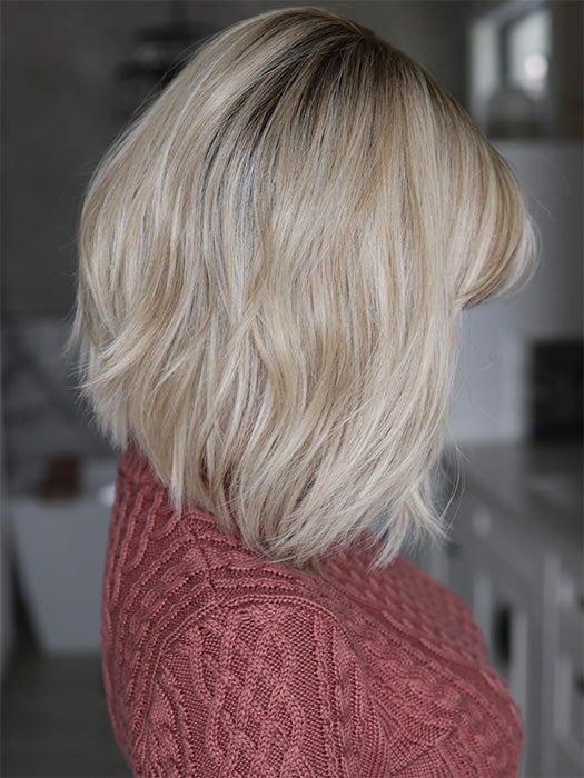 Heather @cjswigs wearing HOLLIE by JON RENAU in color FS17/101S18 PALM SPRINGS BLONDE | Light Ash Blonde with Pure White Natural Violet Bold Highlights, Shaded with Dark Natural Ash Blonde