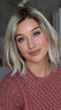Heather @cjswigs wearing HOLLIE by JON RENAU in color FS17/101S18 PALM SPRINGS BLONDE | Light Ash Blonde with Pure White Natural Violet Bold Highlights, Shaded with Dark Natural Ash Blonde