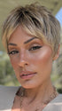 Roxie is wearing IRIS by JON RENAU in color 24BT18S8 SHADED MOCHA | Medium Natural Ash Blonde & Light Natural Gold Blonde Blend, Shaded with Medium Brown