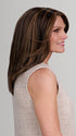 Model is wearing JILLIAN in FS6/30/27 TOFFEE TRUFFLE | Brown, Medium Red-Gold, Medium Red-Gold Blonde Blend with Medium Red Gold Blonde Bold Highlights
