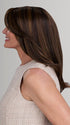 Model is wearing JILLIAN in FS6/30/27 TOFFEE TRUFFLE | Brown, Medium Red-Gold, Medium Red-Gold Blonde Blend with Medium Red Gold Blonde Bold Highlights