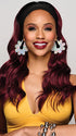 20IN WAVY WAVES HEADBAND WIG by Kim Kimble in MC4/35SS SANGRIA | Dark Rooted Red with Fiery Red Highlights