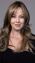 Model is wearing LILLY in BROWN SUGAR SWEET CREAM | Multi-Dimensional Cool Medium Brown Base with Soft Creamy Blonde Highlights and Pale Ash Brown Lowlights (Not offered in this color. For illustration purposes only.)