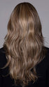 Model is wearing LILLY in BROWN SUGAR SWEET CREAM | Multi-Dimensional Cool Medium Brown Base with Soft Creamy Blonde Highlights and Pale Ash Brown Lowlights (Not offered in this color. For illustration purposes only.)