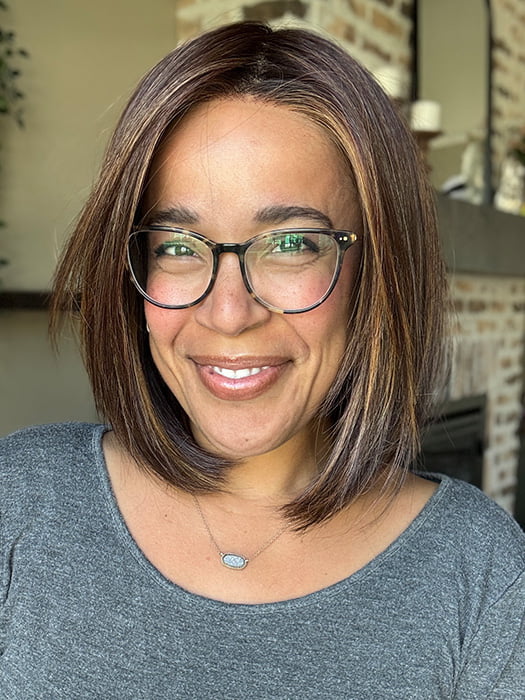 Brea @getwiggywithbrea wearing ILA by RENE OF PARIS in color GLAZED AUBURN-R | Stunning fusion of deep red, medium copper, and dark chocolate root.