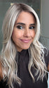 Lorena @faux.hurr.lifee wearing MILANO by BELLE TRESS in color MILKSHAKE BLONDE R | A mixture of Light Sandy Brown, Highlighted with Light Ash Blonde with a Hint of Light Platinum Blonde with a Medium Root Color