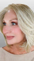 Kim Hammon @letstalkwithkim wearing Montecito by Belle Tress in color CAKE BATTER BLONDE | Neutral Beige Color Blonde mixed with Medium and Dark Blonde, Highlighted with Ash Blonde