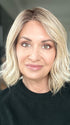 Emily H. @she_sheds_more wearing NEWPORT by BELLE TRESS in color RAW SUGAR BLONDE | A Neutral Light Blonde, Honey Blonde, Pale Gold Blonde, with a base of Light Brown Low Lights featuring a Medium Root Color