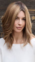 HIGHLIGHTED-BROWN-ROOT | Medium Brown Base with a combination of Light Cool Blond and Dark Warm Blond Highlights.