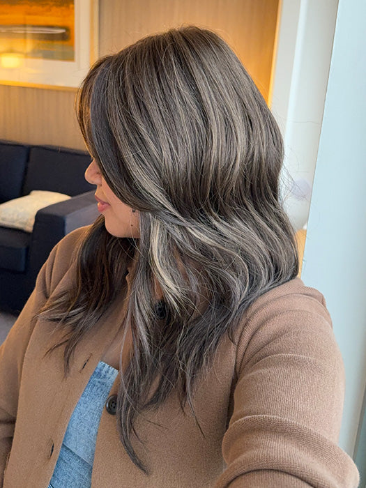 Katrina & Arlah Soriano @wearthehairsis wearing OLIVIA by JON RENAU in color 6RH12 ESPRESSO LATTE | Brown with 33% Light Gold Brown Highlights