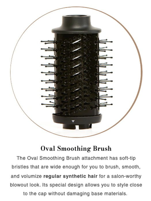 Oval Smoothing Brush | With soft-tip bristles, this attachment smooths hair close to the cap for a voluminous, signature blowout