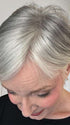 Mel B. @mels.be.ageless wearing PIXIE TP by AMORE in color SILVER-STONE | Dark Brown Base with Multi Grey Shades Blended