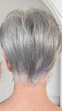 Mel B. @mels.be.ageless wearing PIXIE TP by AMORE in color SILVER-STONE | Dark Brown Base with Multi Grey Shades Blended