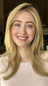 Steph @wigswithsteph wearing BEVERLY HILLS by BELLETRESS in color RAW SUGAR BLONDE | A Neutral Light Blonde, Honey Blonde, Pale Gold Blonde, with a base of Light Brown Low Lights featuring a Medium Root Color
